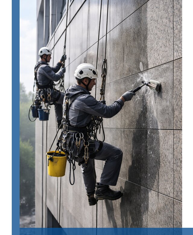 Профессиональная мойка фасада из керамогранита в Владимире