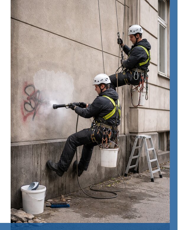 Удаление граффити с фасада в Владимире от 4669 р. | ВЫСОТНИК-Вдм