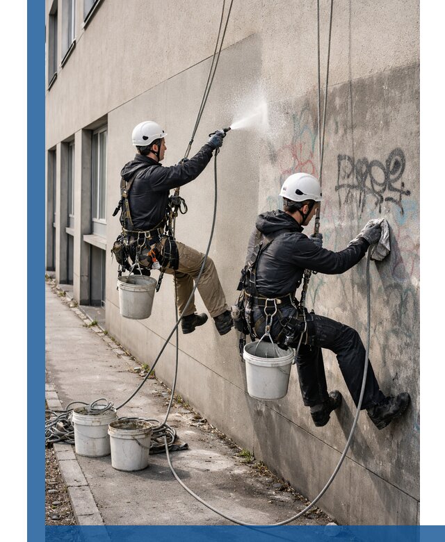 Антиграффити покрытие фасада с защитой от надписей в Владимире