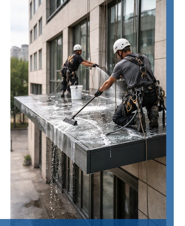 Мойка козырьков и навесов в Владимире от 3631 р. | ВЫСОТНИК-Вдм