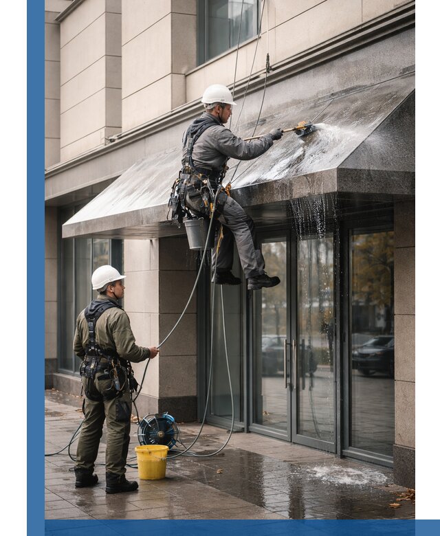 Профессиональная мойка козырьков и навесов в Владимире