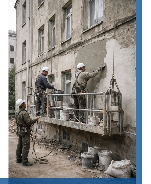 Капитальный ремонт фасада в Владимире от 4358 р. | ВЫСОТНИК-Вдм