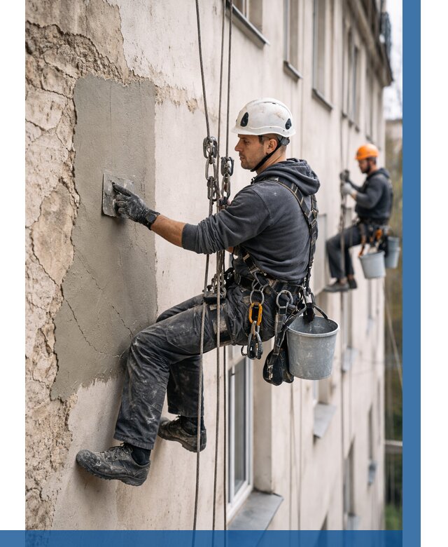 Восстановление штукатурки фасада в Владимире от 1245 р. | ВЫСОТНИК-Вдм