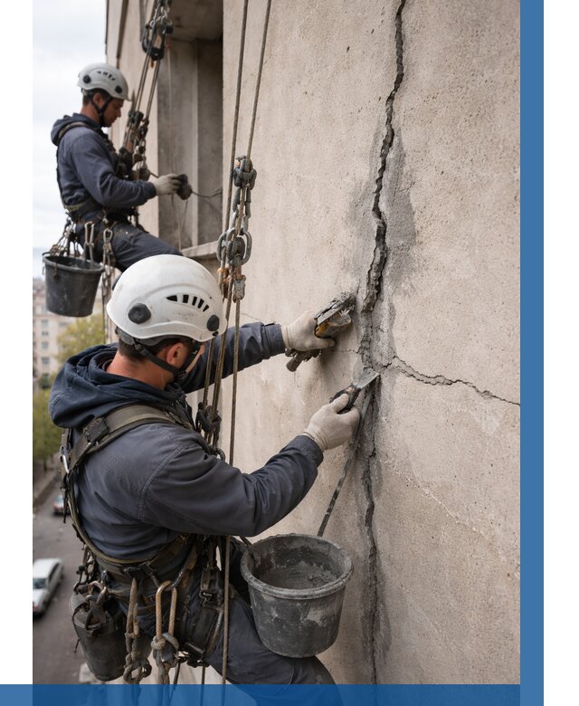 Заделка трещин на фасаде в Владимире от 934 р. | ВЫСОТНИК-Вдм