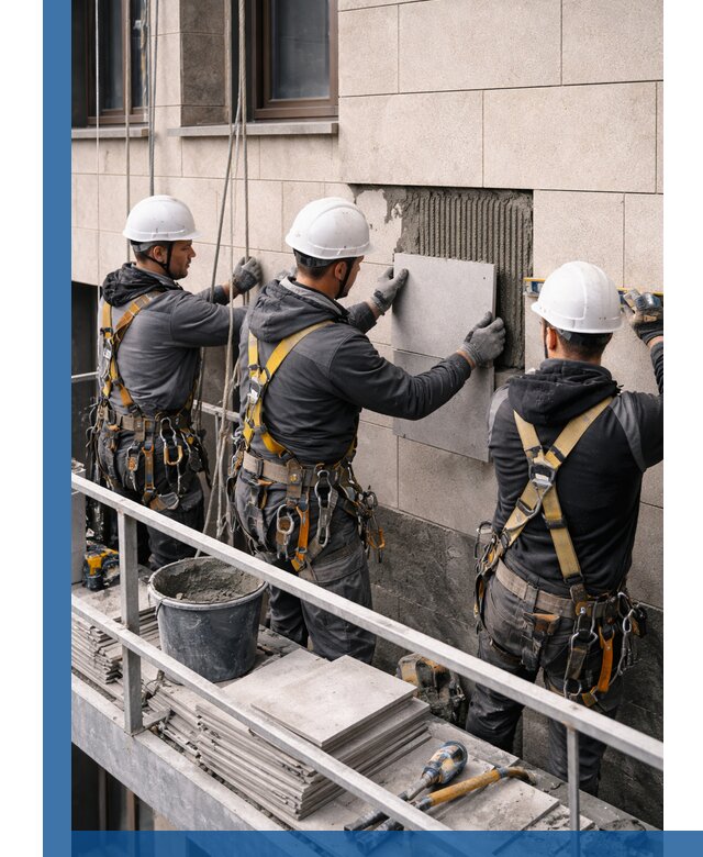 Ремонт облицовки фасада плиткой в Владимире с гарантией