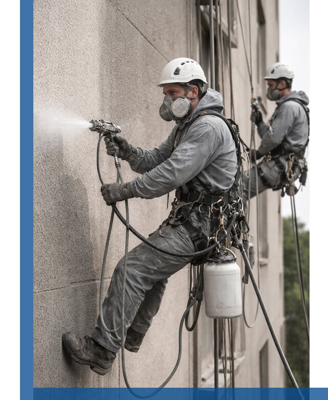 Безвоздушная покраска фасадов зданий в Владимире профессионально