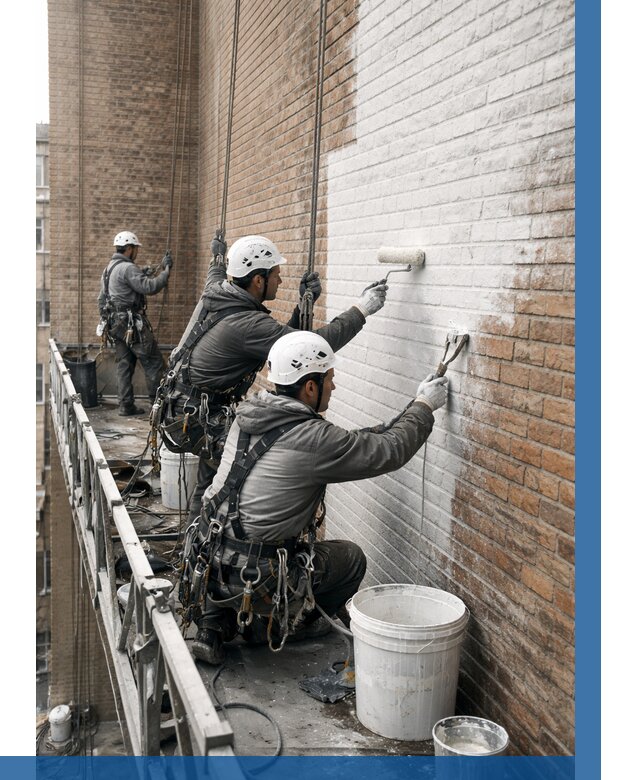 Покраска кирпичного фасада в Владимире от 363 р. | ВЫСОТНИК-Вдм