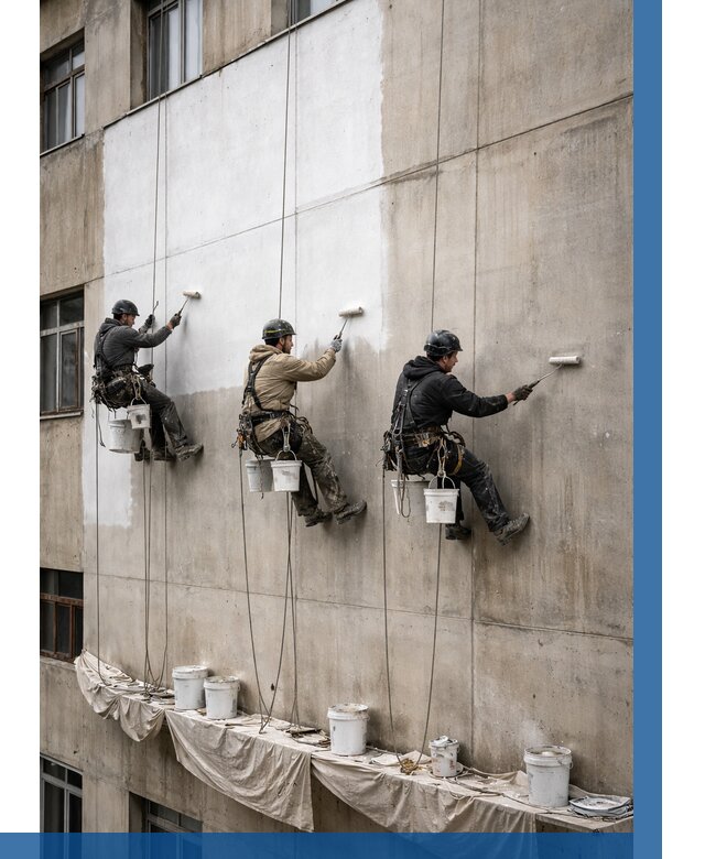 Покраска бетонного фасада в Владимире от 363 р за м2 | ВЫСОТНИК-Вдм