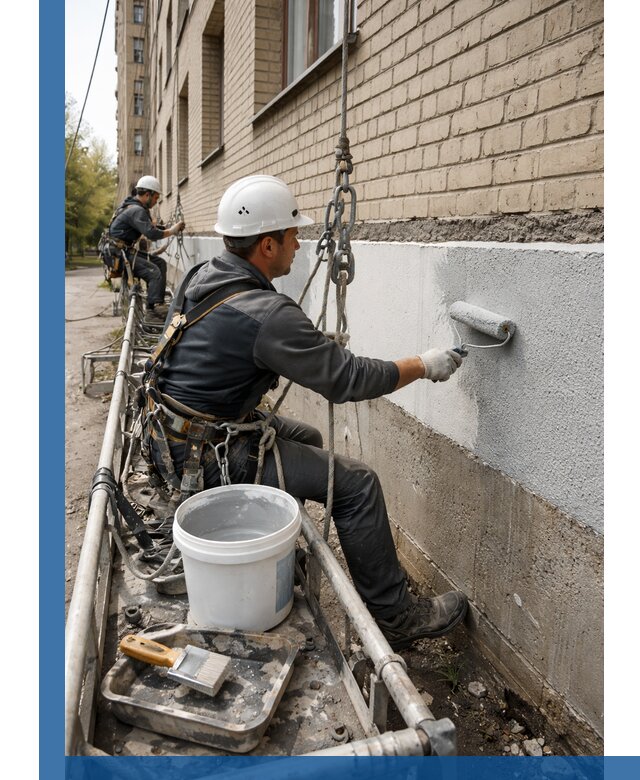 Окраска цоколя здания в Владимире профессионально и надежно