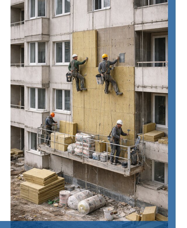 Утепление фасада минватой в Владимире от 1556 р. | ВЫСОТНИК-Вдм