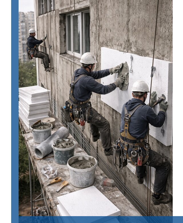 Утепление фасада пенополистиролом в Владимире под ключ