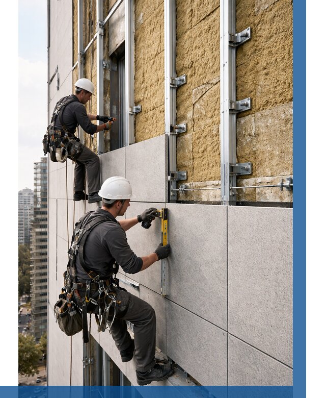 Монтаж вентилируемого фасада в Владимире от 3631 р. | ВЫСОТНИК-Вдм