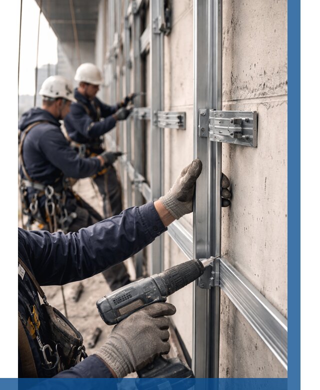 Монтаж подсистемы вентфасада в Владимире от 882 р. | ВЫСОТНИК-Вдм