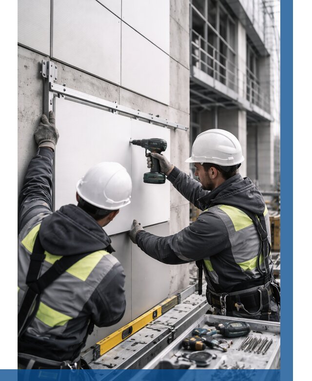 Монтаж композитных панелей фасада в Владимире от 2594 р. | ВЫСОТНИК-Вдм