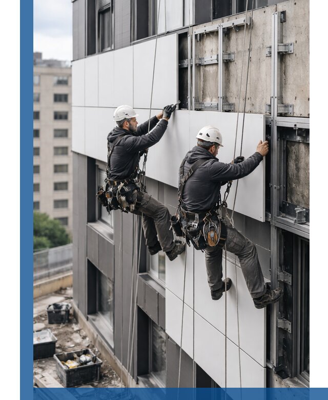 Монтаж композитных панелей фасада в Владимире под ключ