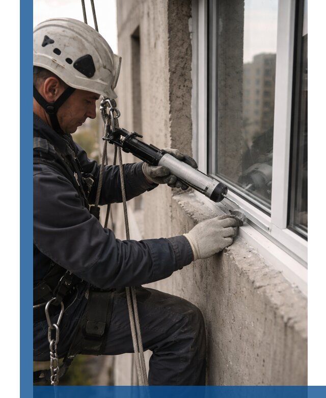 Герметизация оконных швов снаружи в Владимире профессионально