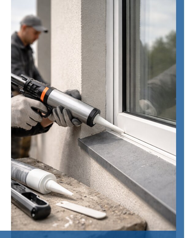 Герметизация монтажных швов окон в Владимире от 674 р. | ВЫСОТНИК-Вдм