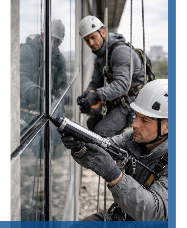 Герметизация витражных швов в Владимире от 674 р. | ВЫСОТНИК-Вдм