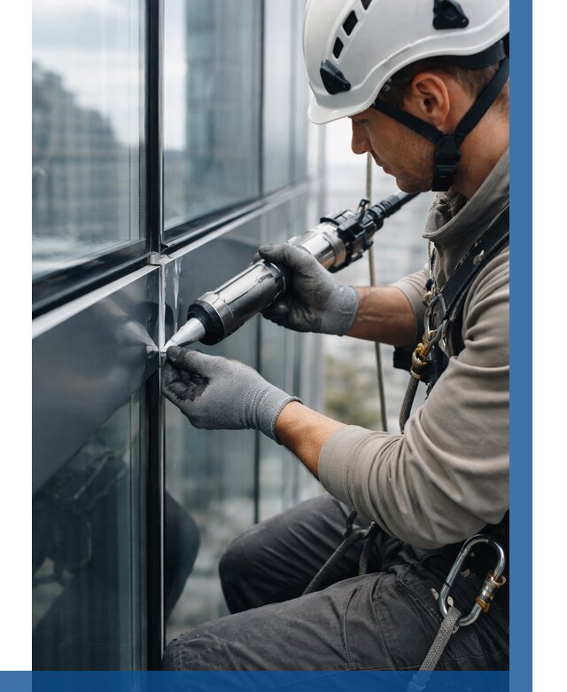 Герметизация стыков витража в Владимире от 1245 р. | ВЫСОТНИК-Вдм