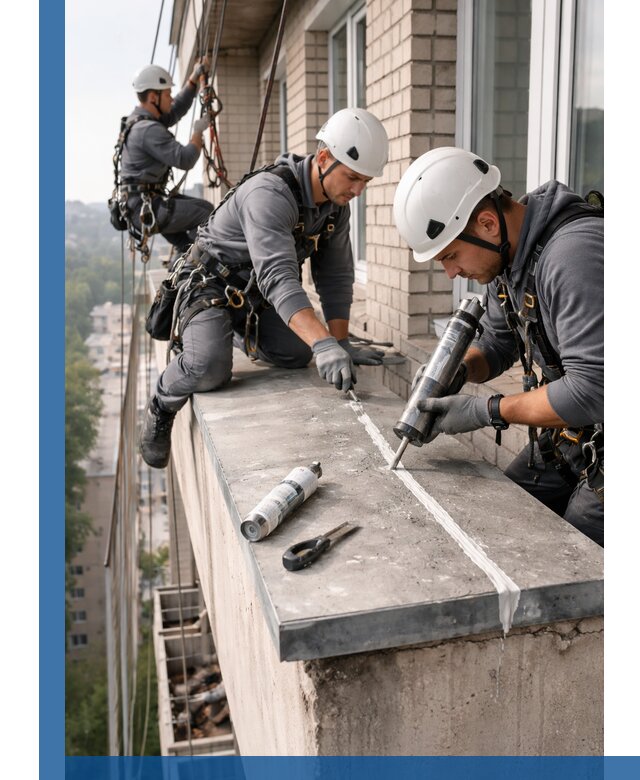 Герметизация балконного козырька в Владимире профессионально