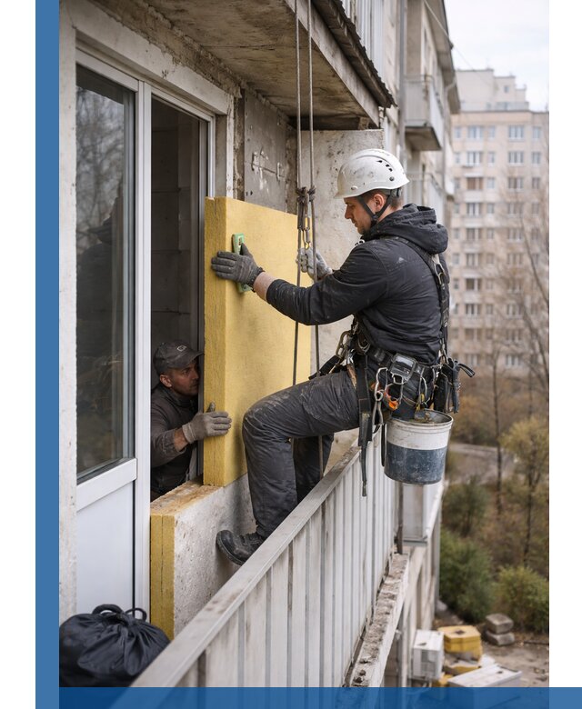 Профессиональное утепление балкона снаружи в Владимире под ключ