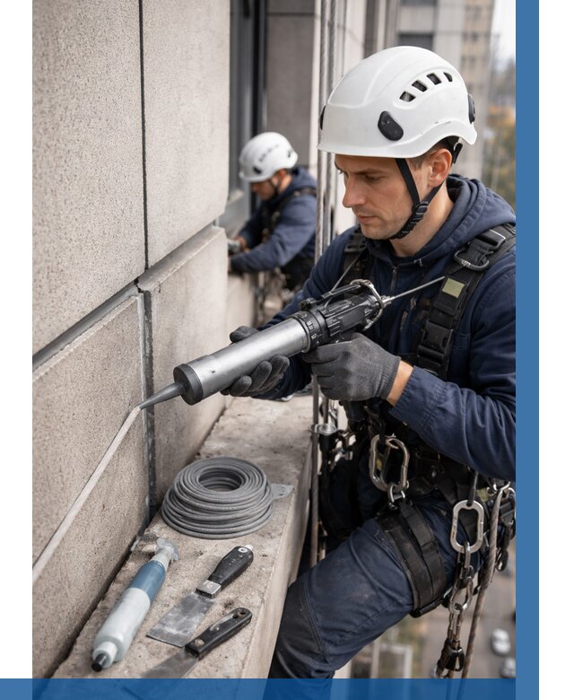 Герметизация деформационных швов фасада в Владимире от 726 | ВЫСОТНИК-Вдм