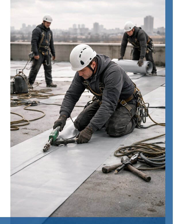 Ремонт мембранной кровли в Владимире от 1868 р./м2 | ВЫСОТНИК-Вдм