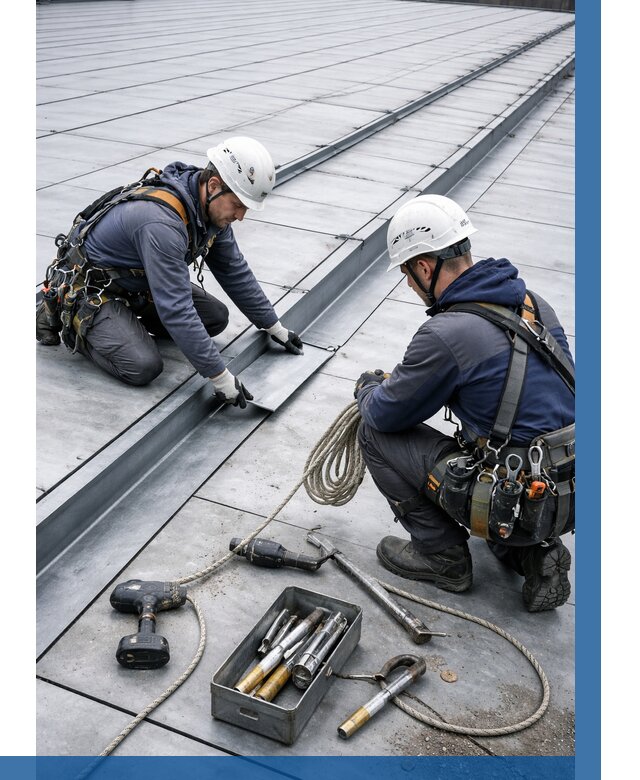 Ремонт фальцевой кровли в Владимире от 726 р. | ВЫСОТНИК-Вдм