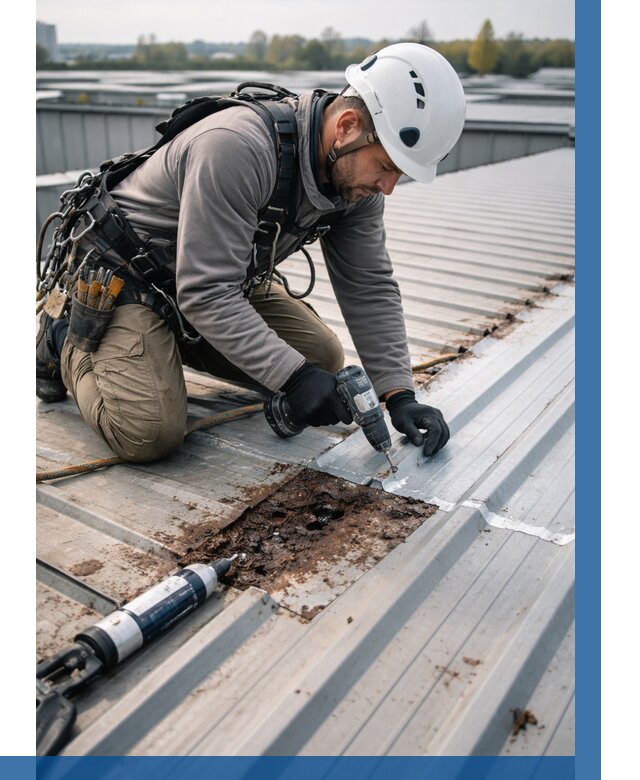 Ремонт профнастила на кровле в Владимире от 726 р. | ВЫСОТНИК-Вдм