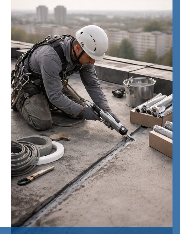 Герметизация швов кровли в Владимире от 467 р./м2 | ВЫСОТНИК-Вдм