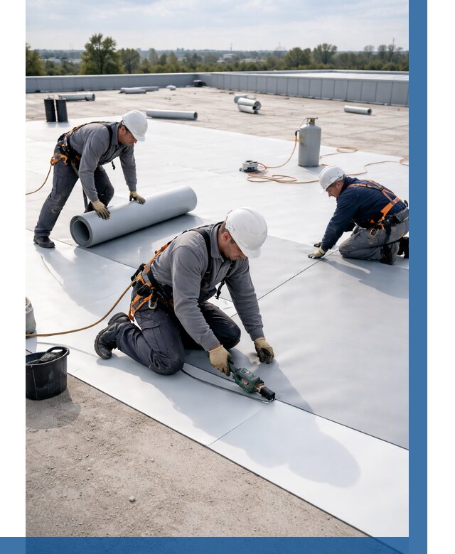 Монтаж мембранной кровли под ключ в Владимире от 1245 р. | ВЫСОТНИК-Вдм