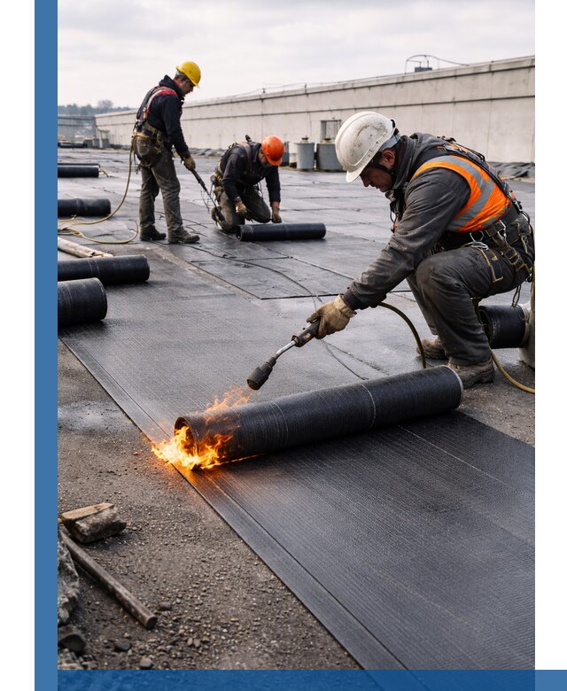 Монтаж наплавляемой кровли в Владимире профессионально