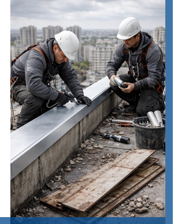 Замена парапетных крышек под ключ в Владимире от 1245 р. | ВЫСОТНИК-Вдм