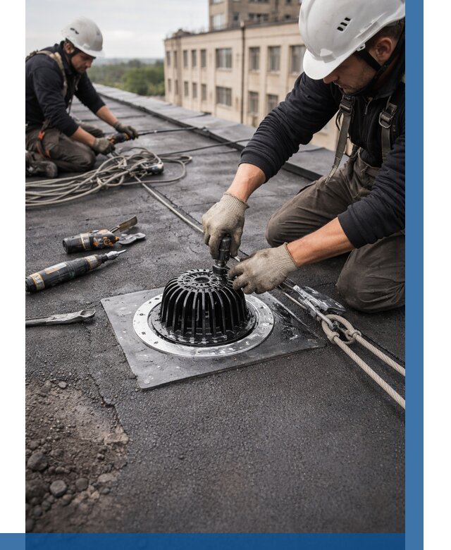 Установка водосточных воронок в Владимире цена от 3631 р. | ВЫСОТНИК-Вдм