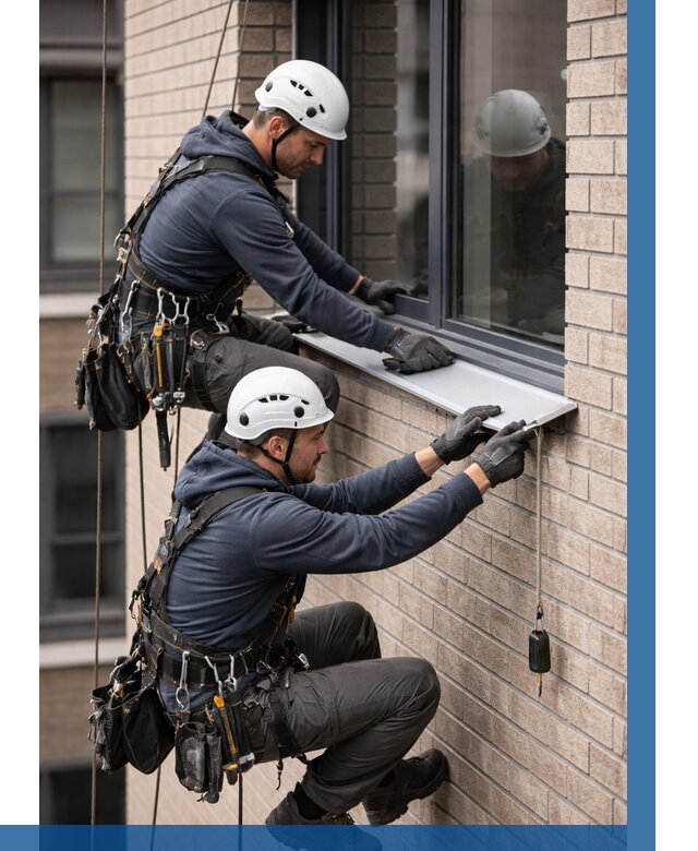 Монтаж оконных отливов под ключ в Владимире от 3631 р. | ВЫСОТНИК-Вдм