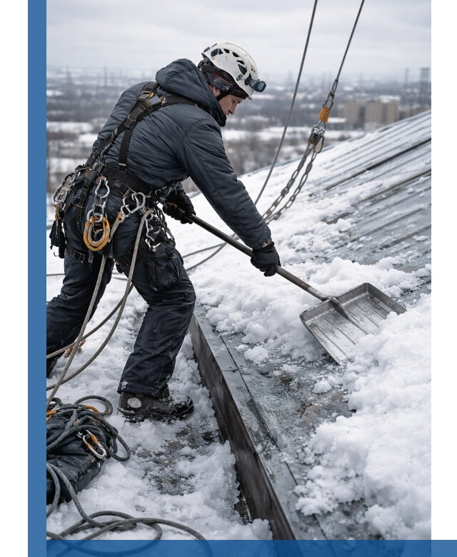 Профессиональная очистка кровли от снега и наледи в Владимире