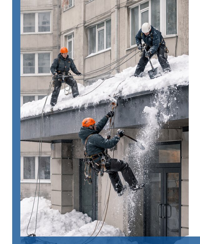 Безопасная очистка навесов от снега в Владимире круглогодично