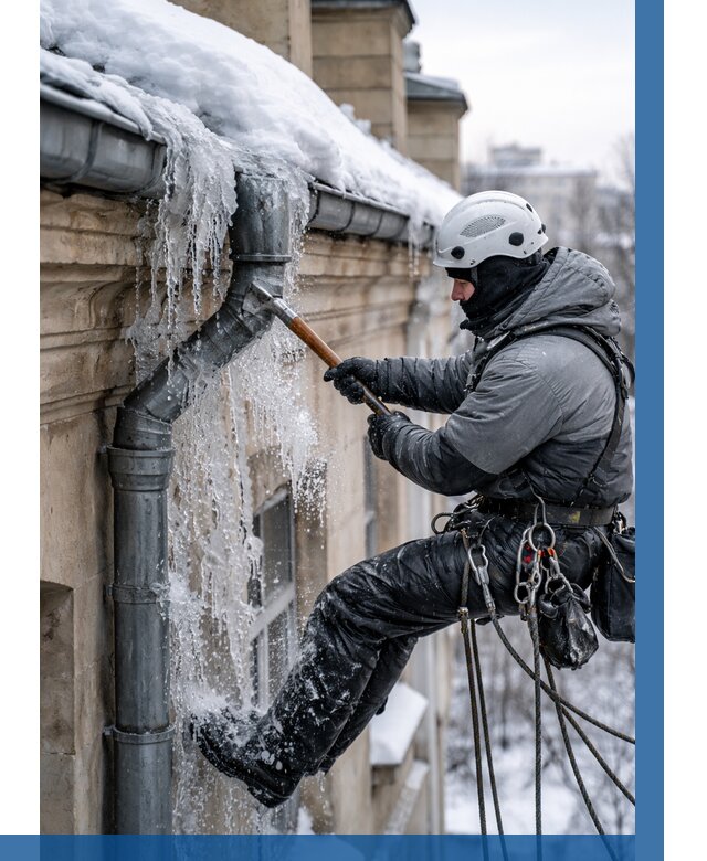 Очистка водостоков от льда в Владимире от 3631 р. | ВЫСОТНИК-Вдм