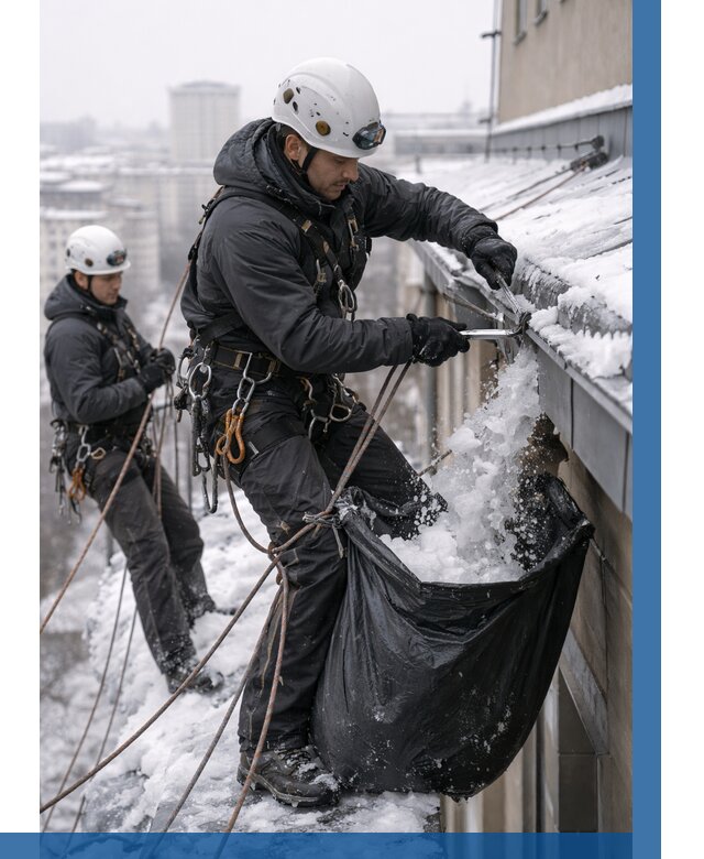 Аварийная очистка крыши в Владимире под ключ от 311 р. | ВЫСОТНИК-Вдм