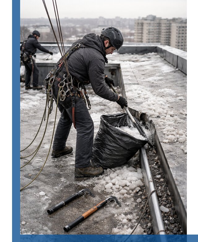 Аварийная очистка кровли в Владимире от промальпинистов