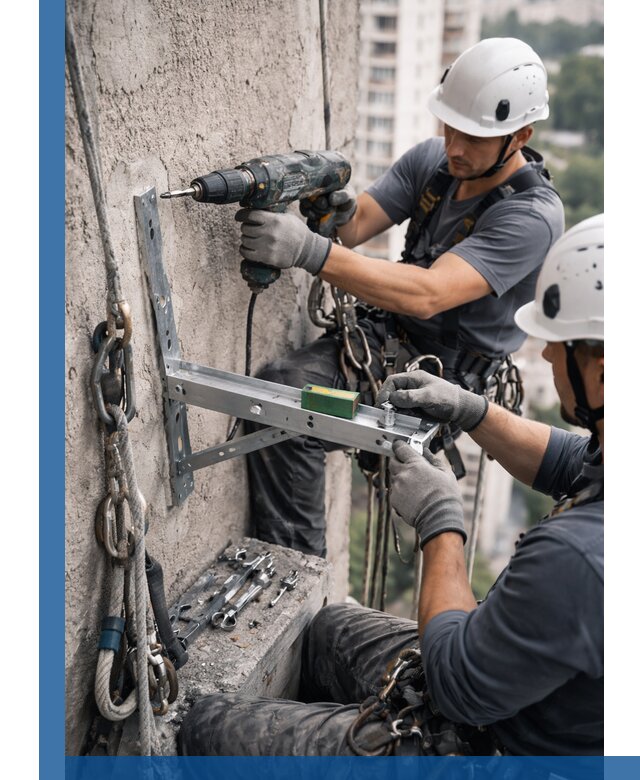 Установка кронштейнов кондиционера и крепежа в Владимире