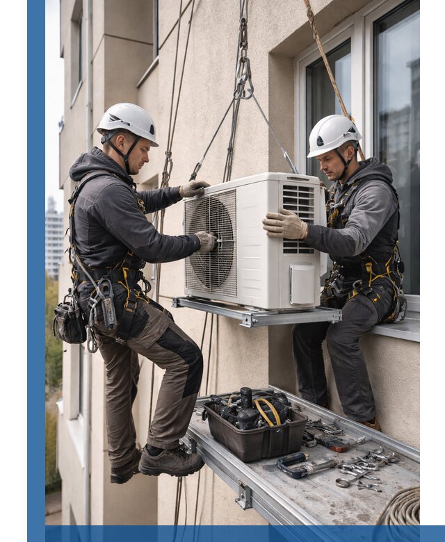 Перенос внешнего блока кондиционера в Владимире с монтажом и крепежом