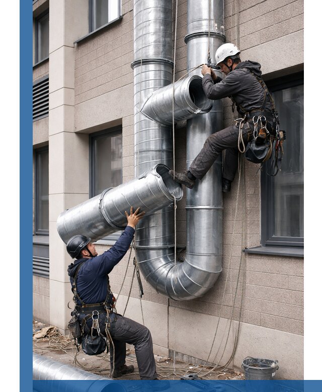 Монтаж фасадных воздуховодов в Владимире с герметизацией и крепежом