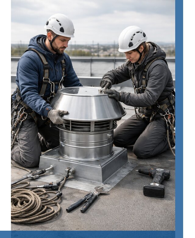 Установка дефлекторов на кровле в Владимире от 4669 р. | ВЫСОТНИК-Вдм