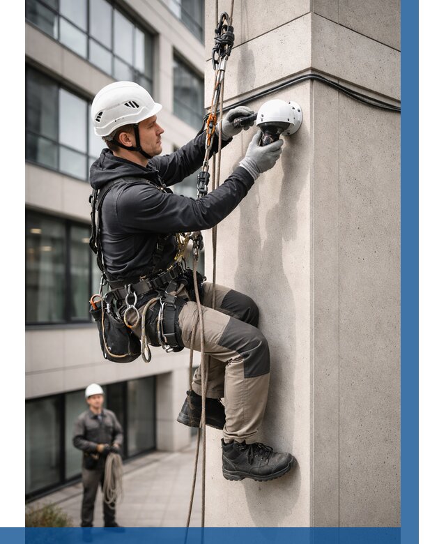 Монтаж камер видеонаблюдения на фасаде в Владимире от 8819 р.-ВЫСОТНИК-Вдм