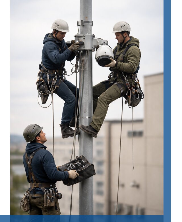 Установка видеокамер на мачте в Владимире от 8819 р. | ВЫСОТНИК-Вдм