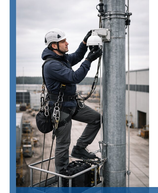 Профессиональная установка видеокамер на мачте в Владимире