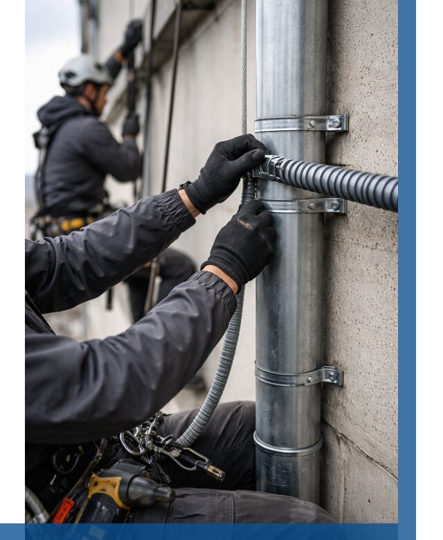 Монтаж гофры для кабеля в Владимире от 311 р. | ВЫСОТНИК-Вдм