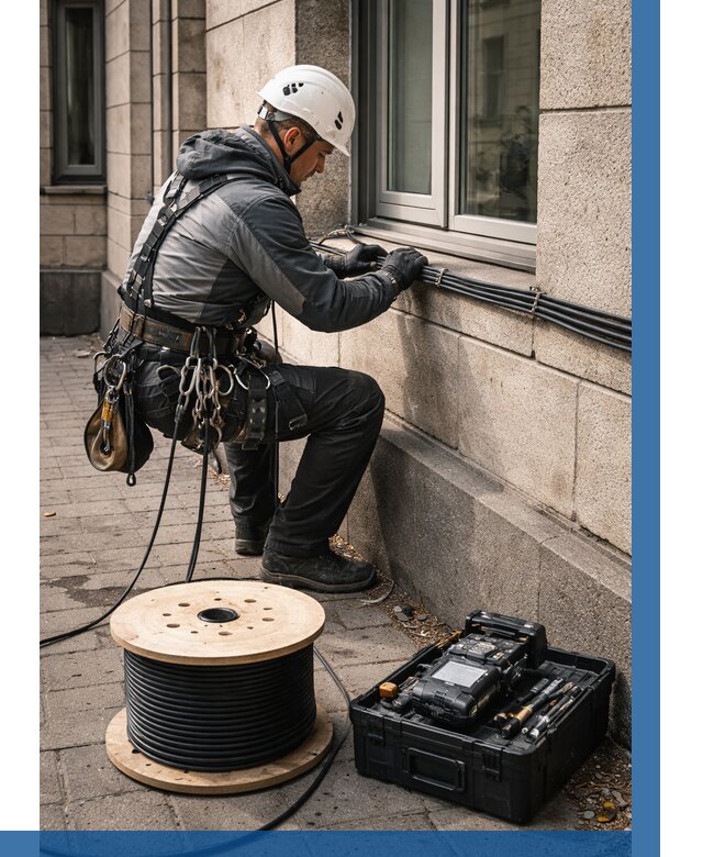 Прокладка оптоволоконного кабеля в Владимире от 830 р. | ВЫСОТНИК-Вдм