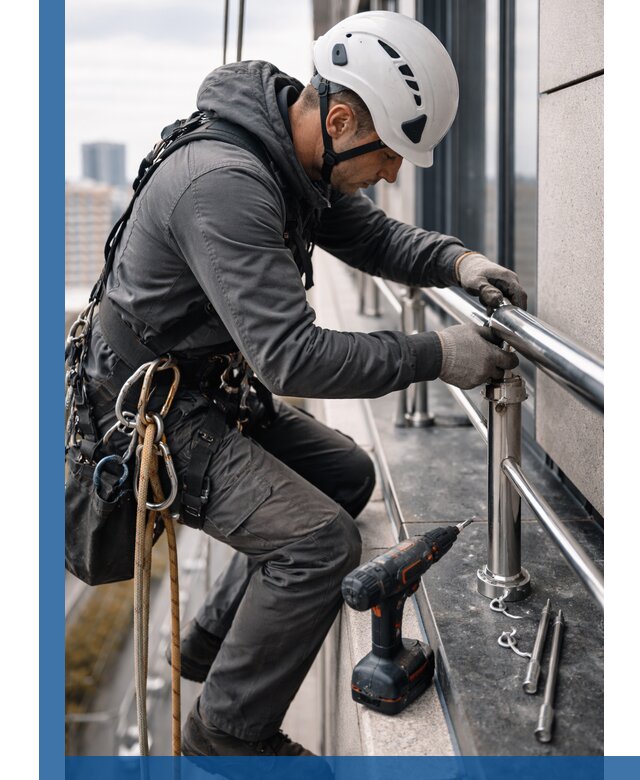 Монтаж ограждений на высоте в Владимире для зданий и конструкций